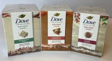 Dove Holiday Treats BAR SOAP Set of 3 - Pumpkin Pie Peppermint Bark Sugar Cookie