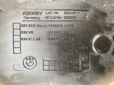 BMW 1 Cabrio E88 120 d Fuel Tank 6763843 7179095 7186757 2.0 