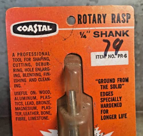Vintage NOS Coastal Rotary Drum Rasp For Electric Drill 1/4" Shank 2" New Sealed - Picture 2 of 5