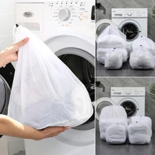Drawstring Bag Clothing Washing Care Bag 3D Laundry Bag Reusable Anti winding ☆