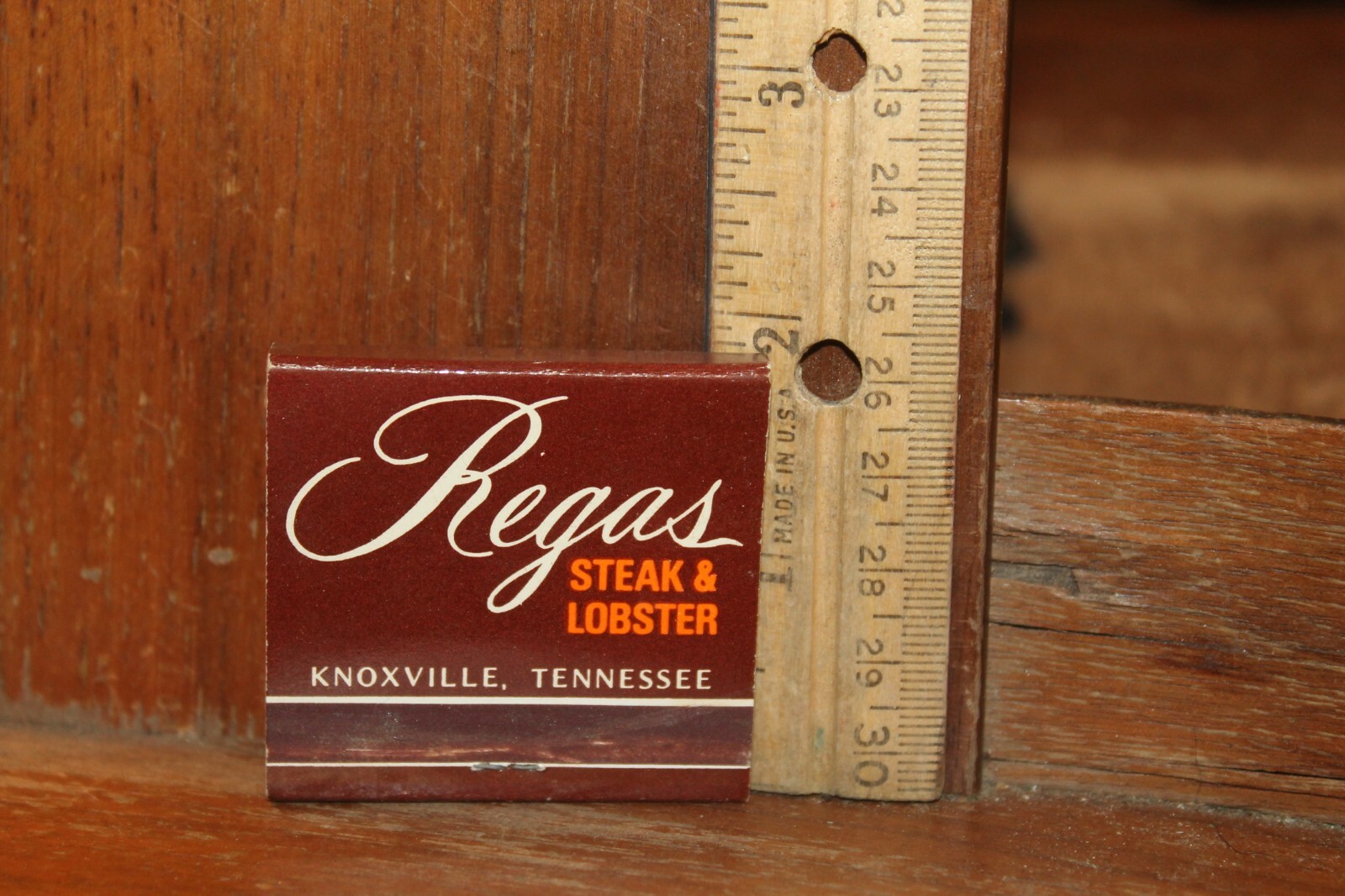 Vintage 1970's Matchbook Regas Restaurant Steak Lobster Knoxville