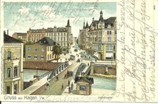 Litho Postcard Hagen Westphalia - Altenhagen, Volme Bridge, Tram - 1903 used