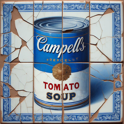 Fine Art Giclée Druck ''Delfter Campbells Tomato Soup'', limitiert, mit Zertfikat