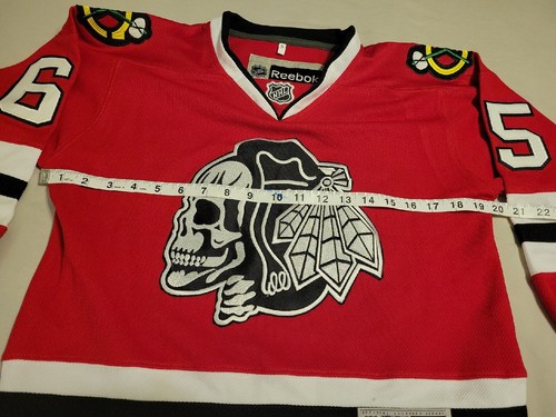 ANDREW SHAW CHICAGO BLACKHAWKS Skull #65 REEBOK JERSEY SIZE Small Embroidered - Picture 5 of 9
