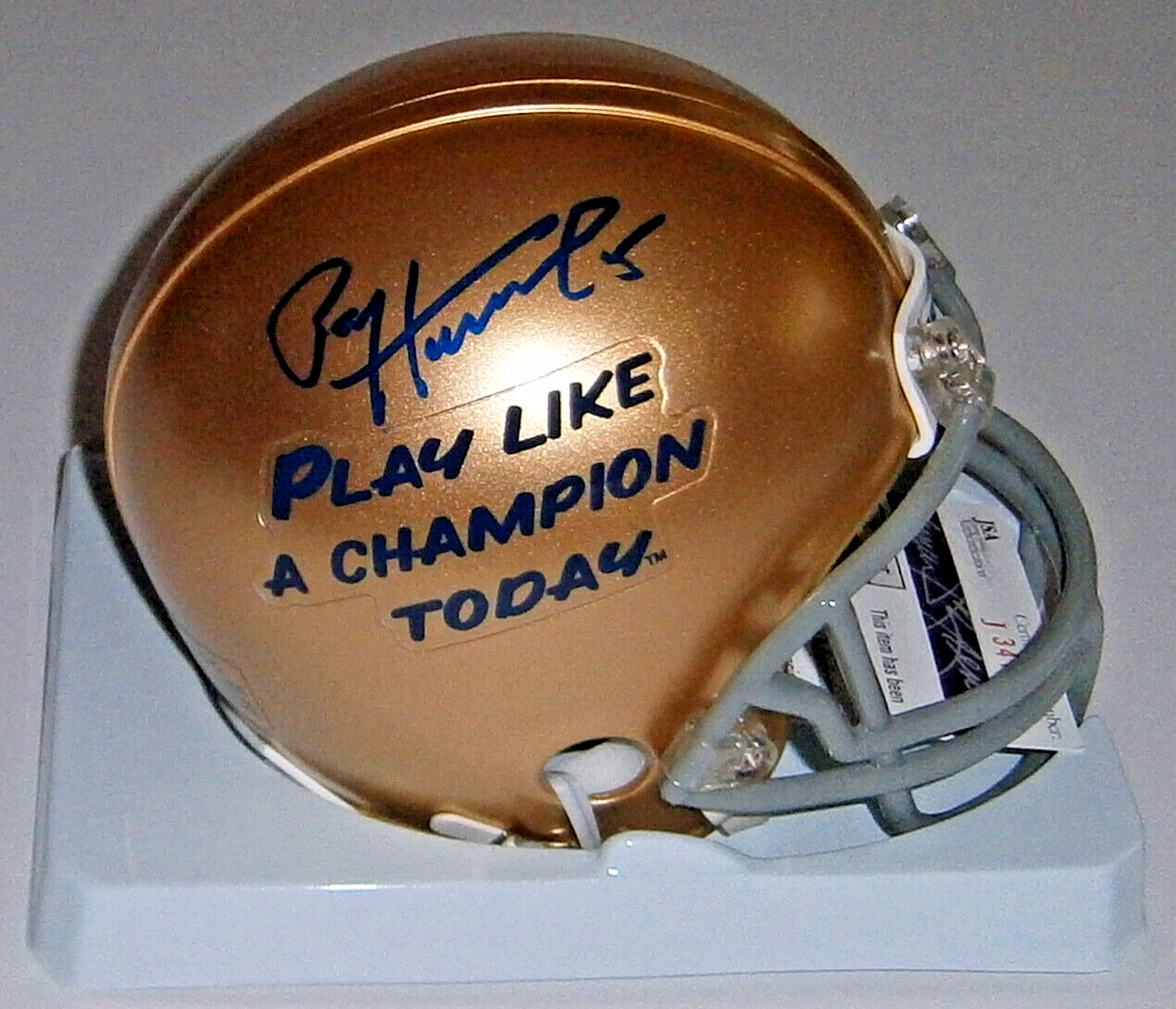Paul Hornung Autographed Signed Green Bay Packers NOTRE DAME mini helmet JSA COA AUTO Play Like A Champion! 