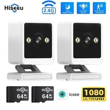 2PCS Mini 2MP Indoor Home Security Camera Wireless Baby Monitor Pet Radio Camera