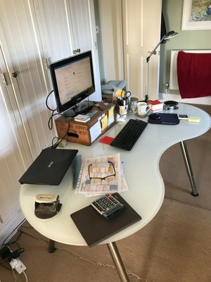 Ikea Galant Kidney Shape Frosted Glass Desk Ebay