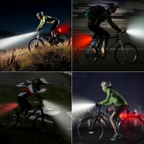 USB Rechargeable LED Bicycle Headlight Bike Head Light Front Rear Lamp Cycling - Picture 8 of 16