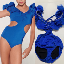 Kelle dance solo lyrical costume royal blue rhinestoned COLOR THEORY 5343E MC