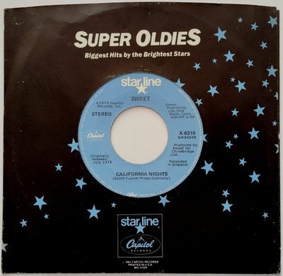 The Sweet   California Nights / Love Is Like Oxygen (1981) US-Vinyl, 7'', gebr.