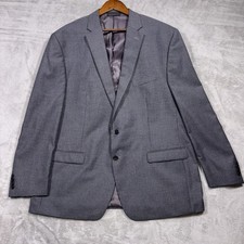 Lauren Ralph Lauren Blazer 50L Grey Blue Plaid Big Tall Classic Sports Coat