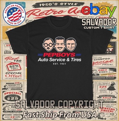 New Tee Shirt Pep Boys Auto Service & Tires Logo Men's T-Shirt American T-Shirt