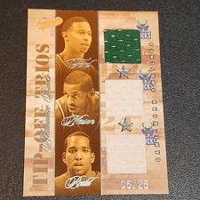 2004 Fleer Authentix TJ Ford Desmond Mason Michael Redd Triple Jersey /25 Bucks