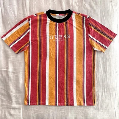 Guess Originals Shirt Mens Medium Multicolor Stripe Los Angeles Crewneck Tee - Image 1 of 4