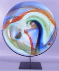 Vintage Missoni Vetro Artistico Murano Round Glass Art Piece Signed Collectable