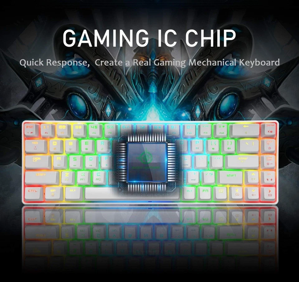 Magic Refiner 64% Mechanical Gaming Keyboard USB 68 Keys LED Backlit Waterproof - Image 3 of 4