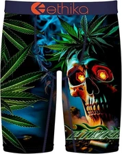 Ethika Men’s Boxer Brief,Knee Length,Underwear w/Graphic Prints - Smoking Killa