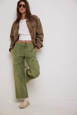 Free People We The Free Park Ave Pants S 6 Women Cargo Green Trousers Pant 47367