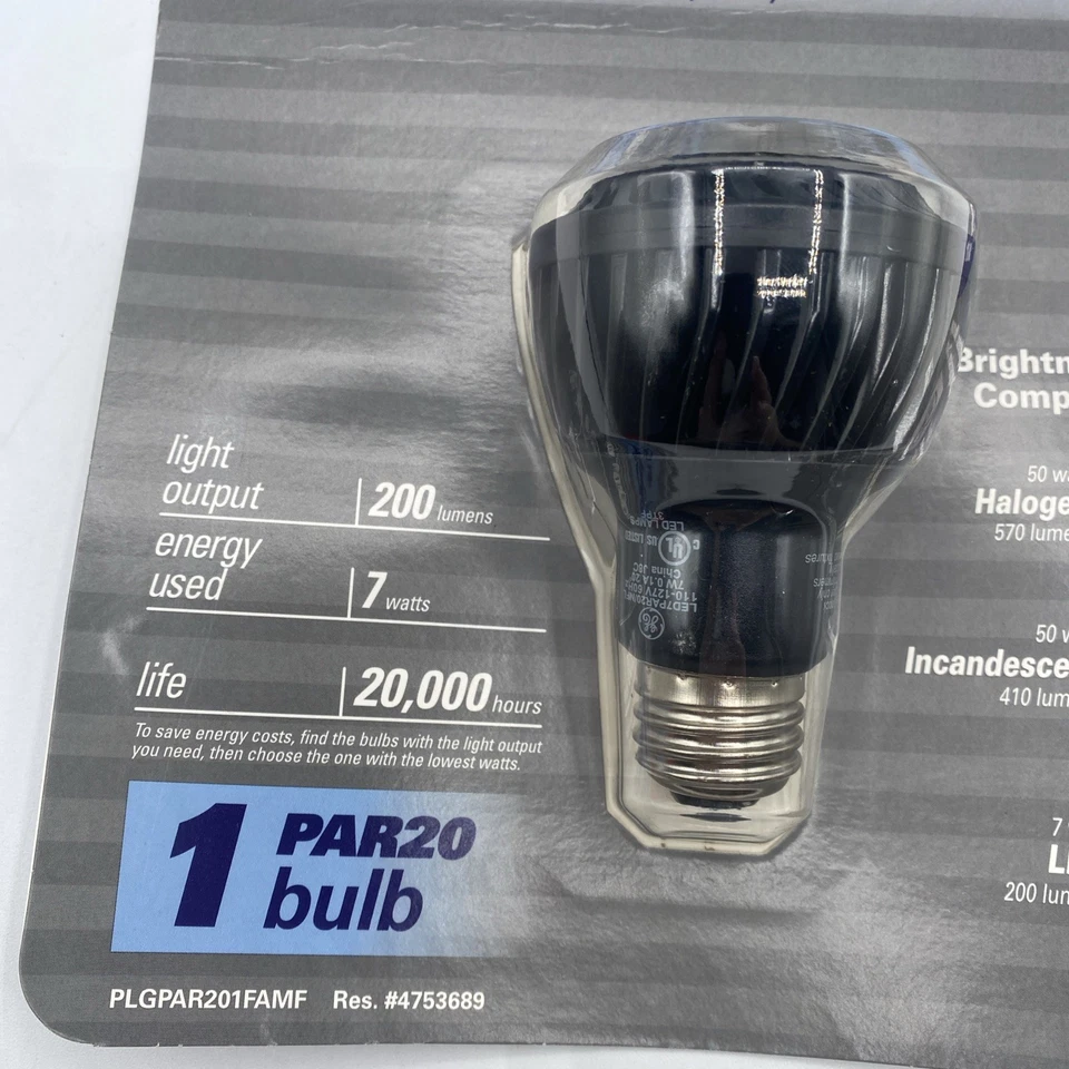 (4) GE Light Bulb Par20 7 Watt LED 13+ Year Life Decorative Accent Light - Image 2 of 4