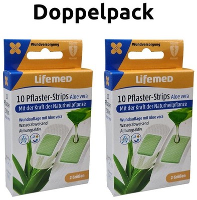 20x Pflaster-Strips weiss Aloe vera 2 Größen Pflasterstrips Pflaster Aloevera