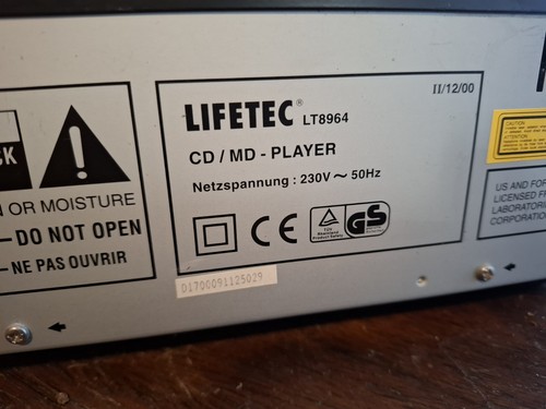 Lifetec MiniDisc Player mit CD Player Kombination LT8964 - Afbeelding 12 van 12