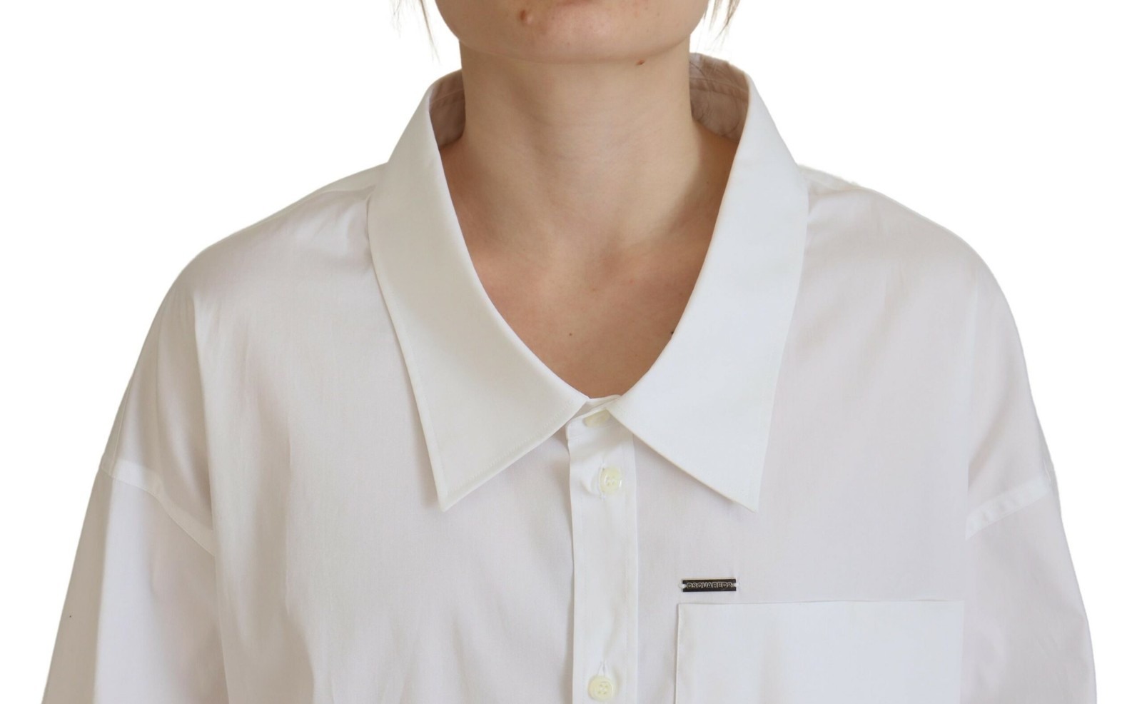 Dsquared² White Cotton Button Down Collared Dress… - image 4
