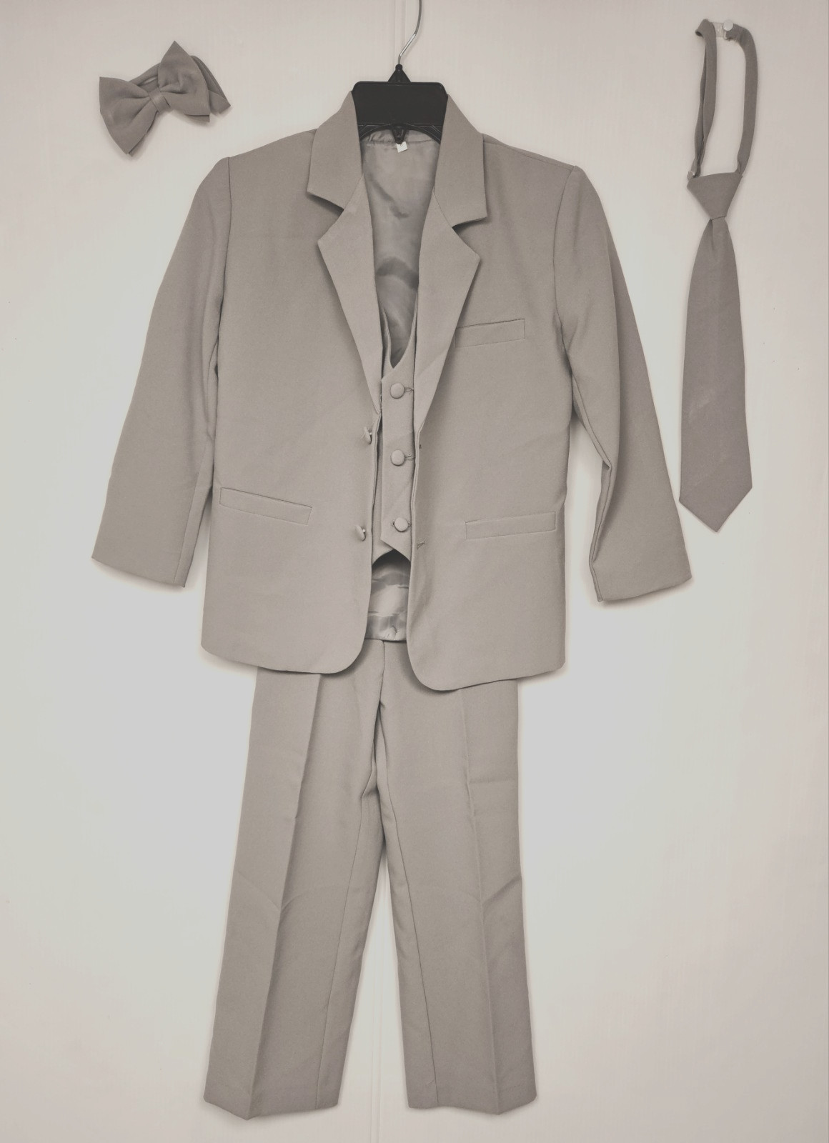 Boys S H Churchill Gray 5pc Suit Size 8 Jacket Vest Pants Bo