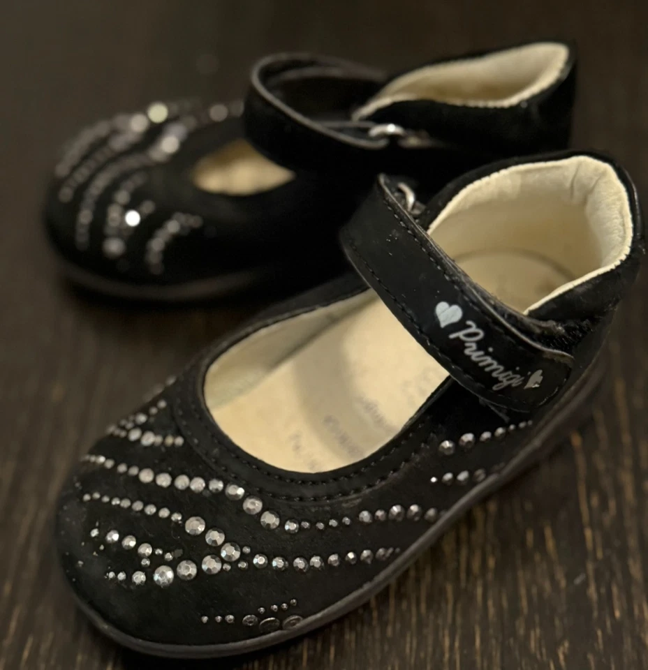 Primigi Girls Infants Baby Dress shoes Mary Janes Ornice black EU 20 US size 5 - Image 2 of 4