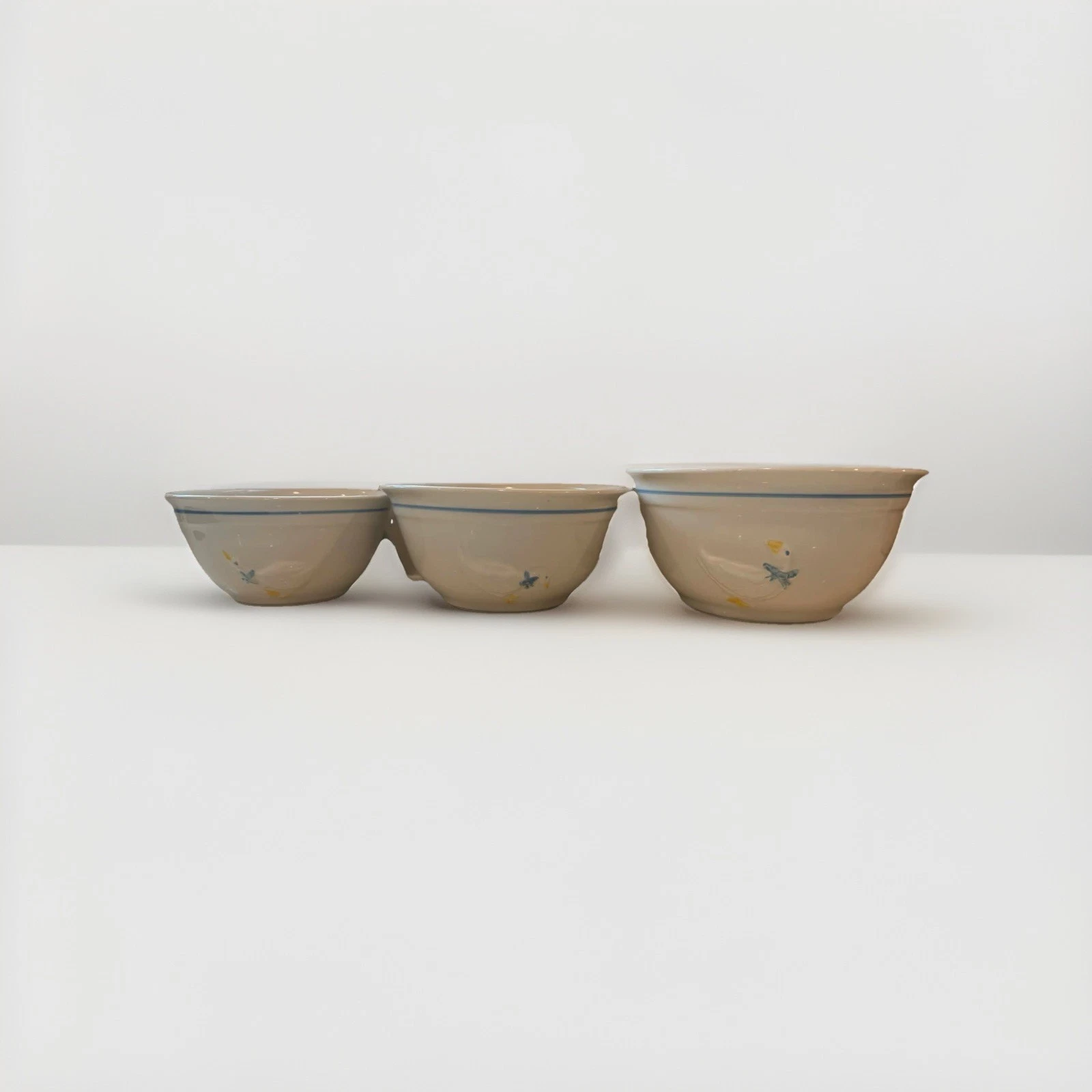 VTG McCoy Embossed Goose/Duck 3 Mixing Nesting Bowls 2108 2107 2106 Cottagecore