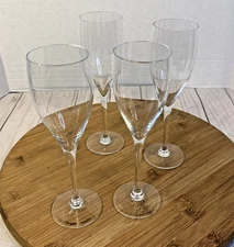 Veuve Clicquot Ponsardin Glasses Champagne Flutes Lot of 4 Gold Lettering