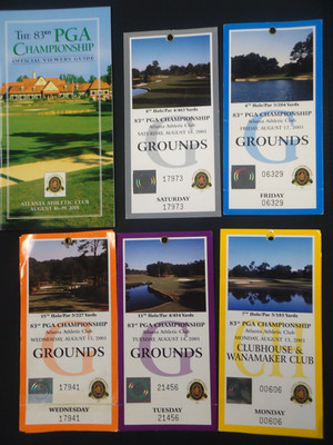 2001 PGA CHAMPIONSHIP Spectator Used Passes and Viewer's Guide