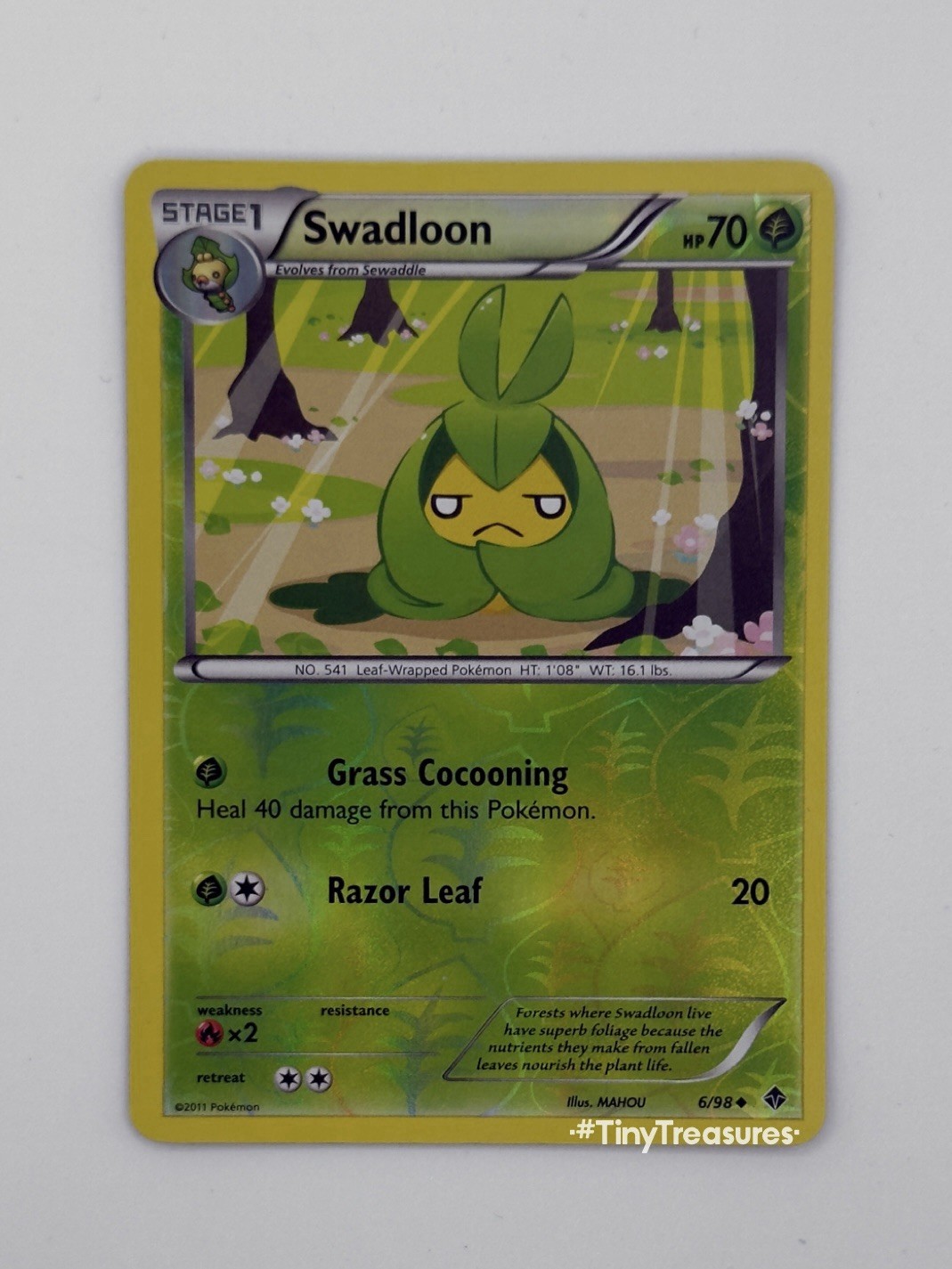 Pokemon Swadloon Emerging Powers 6/98 Reverse Holo Uncommon Stage 1 70HP
