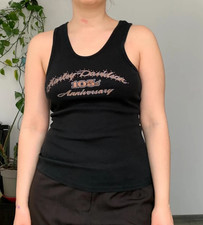 Canotta vintage Harley Davidson 105th Anniversary nera a costine in maglia - taglia M