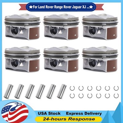 6PCS/SET Piston & Rings For 14-19 Land Rover Range Rover Jaguar XJ 3.0L V6 STD