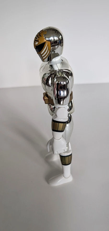 Figura de acción metálica Power Ranger Bandai 8" Silver Mighty Morphin 1995 de colección Foto 4 de 4