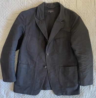ENGINEERED GARMENTS USA Made Cotton Canvas Bedford Jacket in Black Size L $480