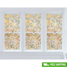 Dogwood Blossom Window Film Privacy Static Cling UV Resistant Embossed Design US