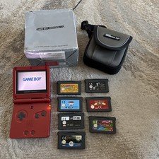 Game Boy Advance SP Handheld Game Console System Flame Red