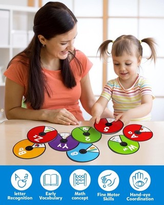 New Coogam Interactive Alphabet Spinning Cards  ABC Letters Numbers Learning Set