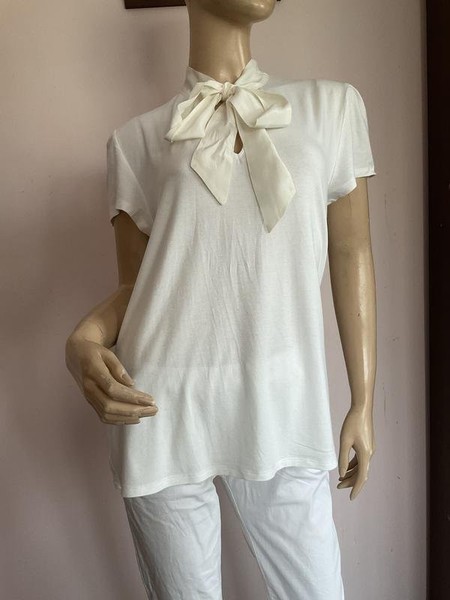 Women Hallhuber Shirt White Viscose 44 / XXL / 52