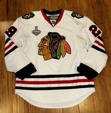 Chicago Blackhawks Bryan Bickell Mic Reebok White Jersey Size 52 Stanley Cup Nhl