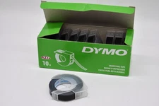 Genuine DYMO 520109 Black 3D Embossing Label Tape 3/8" X 9.8', Pack of 10 Rolls