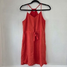 Madewell Daybreak 100% Silk Coral Midi Dress Summer Dress Lightweight 00