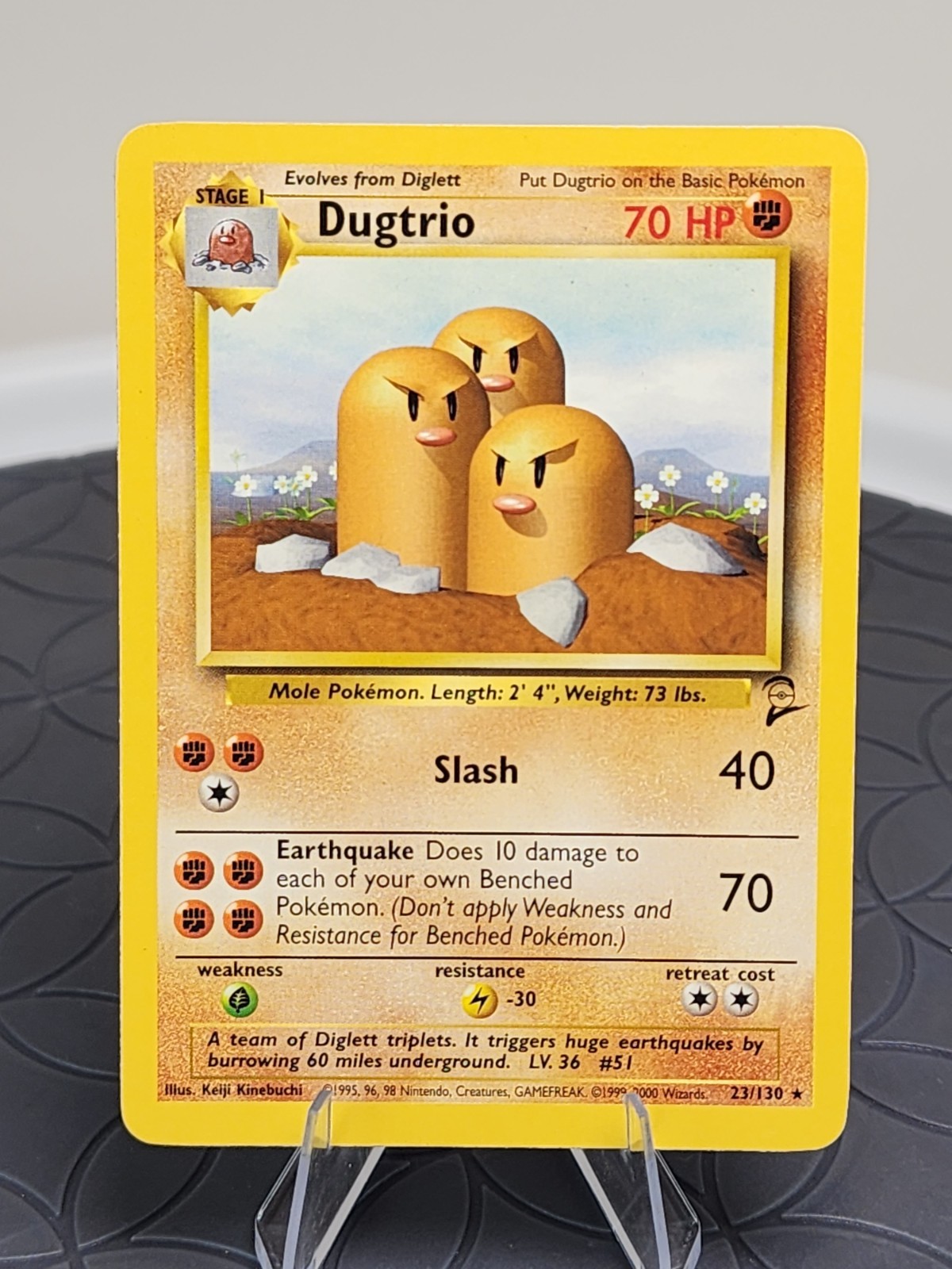 Pokemon TCG Base Set 2 Dugtrio Rare Card #23/130 Near MINT