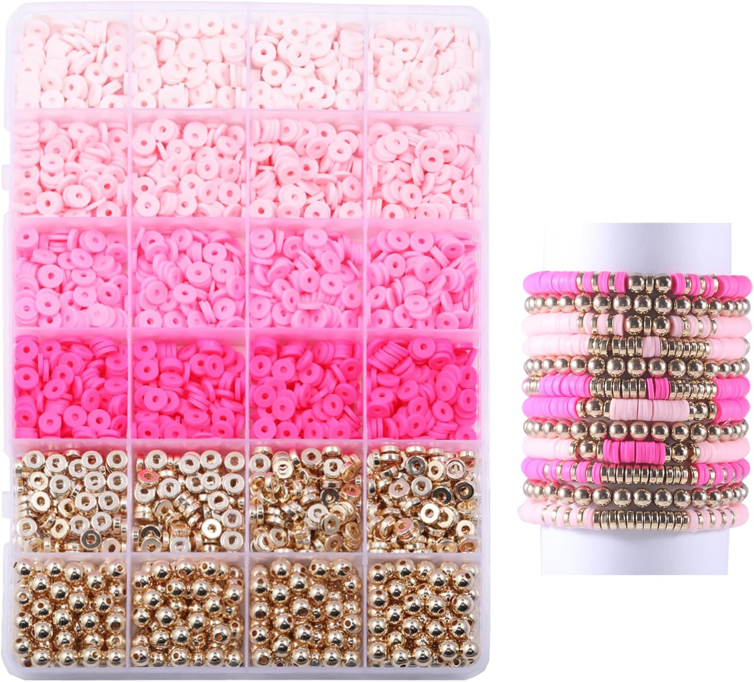 3020Pcs 4-Color Clay Beads for DIY Bracelets and Jewelry Making