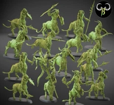 Beast Men Horned Centaur Lancers X10 28mm Fallen Beasts Fantasy Monsters