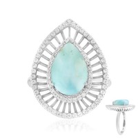 Cavill Larimar Ring Tropfen 2,85Ct Zirkon 925 Silber Plattiert Damen