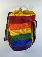 Rare Vintage Taylor Made Brand Rainbow Drawstring Insulated Bag Made In USA