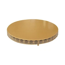 20" Gold Metal Fleur De Lis Round Pedestal Cake Stand Party Events Decorations