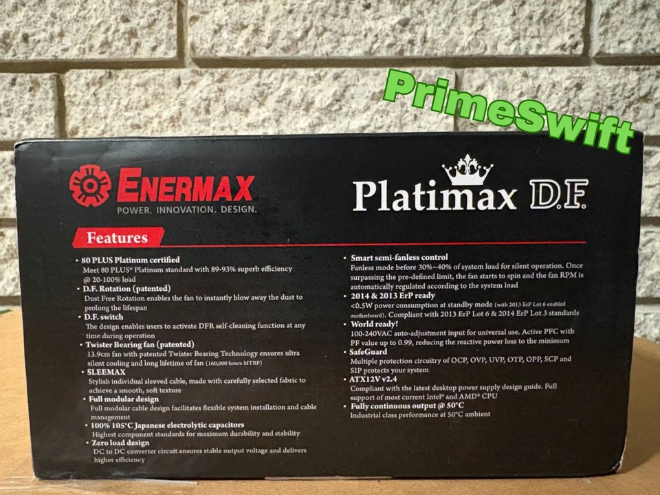 Enermax Platimax D.F. 1050W 80+ Platinum Fully Modular ATX Power Supply - Image 3 of 4
